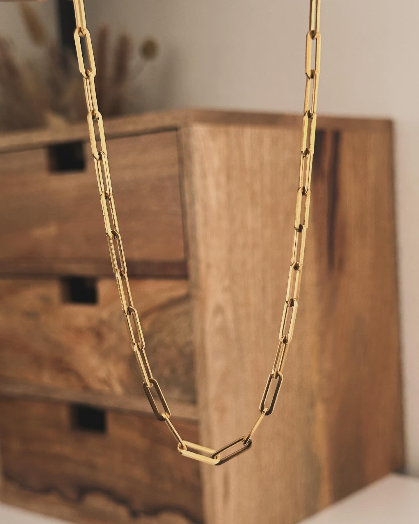 Thin Paper Clip Necklace